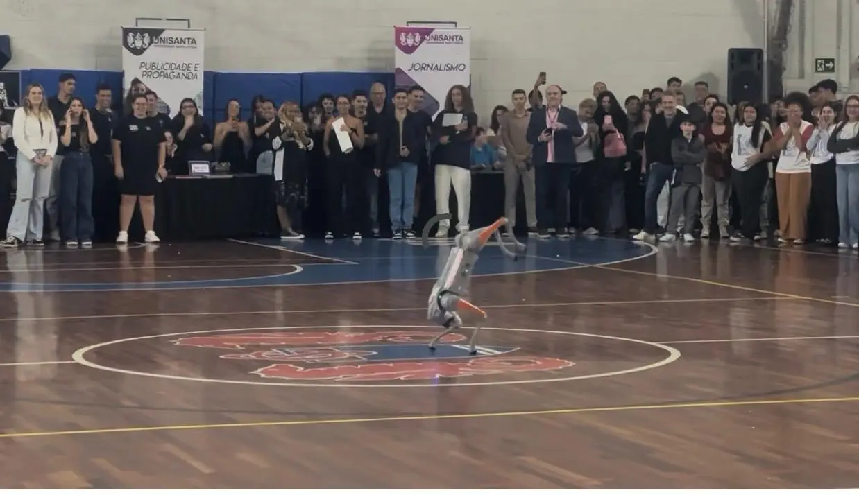 Cão robô em ação